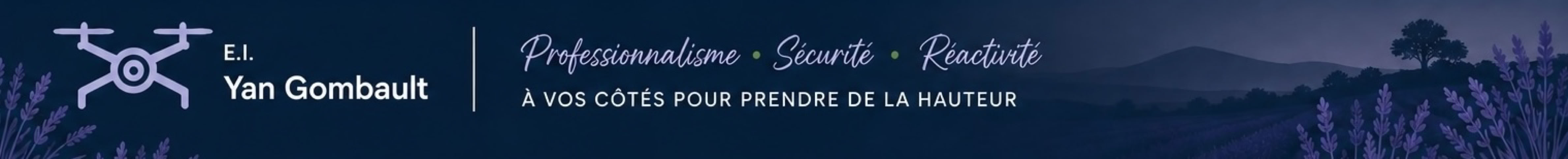Bannière avec un logo de drone à gauche, texte "Premiers pas à Tahiti" au centre, et paysage de montagne en arrière-plan.